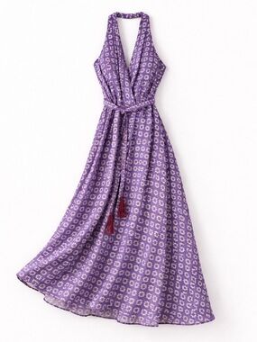 Adrianna Papell Purple Floral Halter Midi Dress NWT Size 14 Wedding Guest